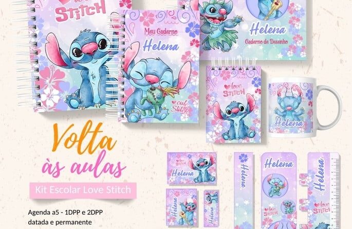 Kit Digital Combo Escolar Stitch Love 2025