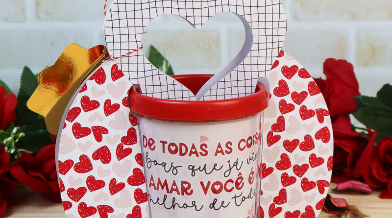 Kit Digital Suporte Caneca Acrílica Dia dos Namorados